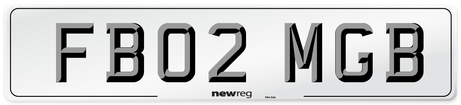 FB02 MGB Number Plate from New Reg